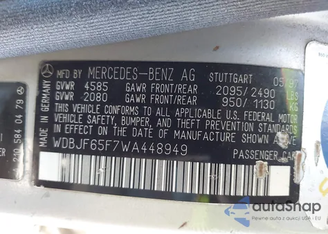 1998 Mercedes-Benz E 320 from USA, damaged, VIN WDBJF65F7WA448949